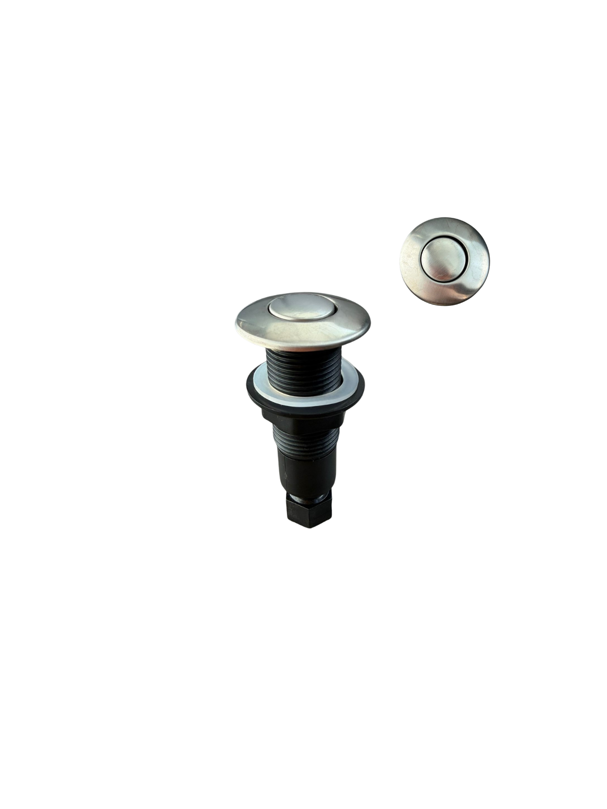 Bouton poussoir d'interrupteur pneumatique 25 mm acier brossé
